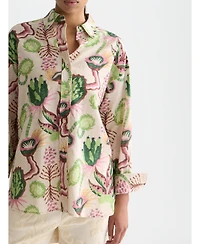 Scotch & Soda Women's Linen Blend Printed Shirt
