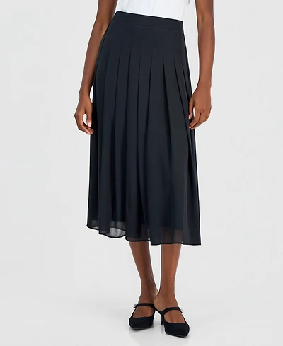 Kasper Women's Pull-On Pleat-Front Midi Skirt