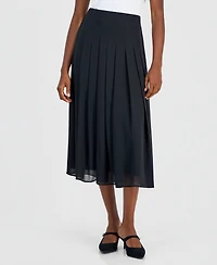 Kasper Women's Pull-On Pleat-Front Midi Skirt