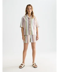 Scotch & Soda Women's Striped Shirt Sleeve Shirt