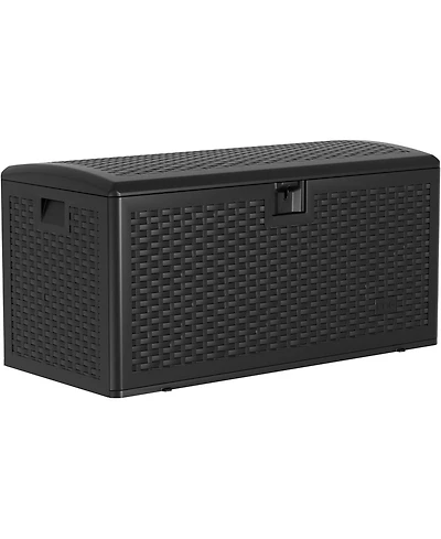 Gaomon 99 Gallon Waterproof Resin Deck Box, Lockable Storage Container for Patio Furniture and Tools - Outdoor Bin Pool Garden