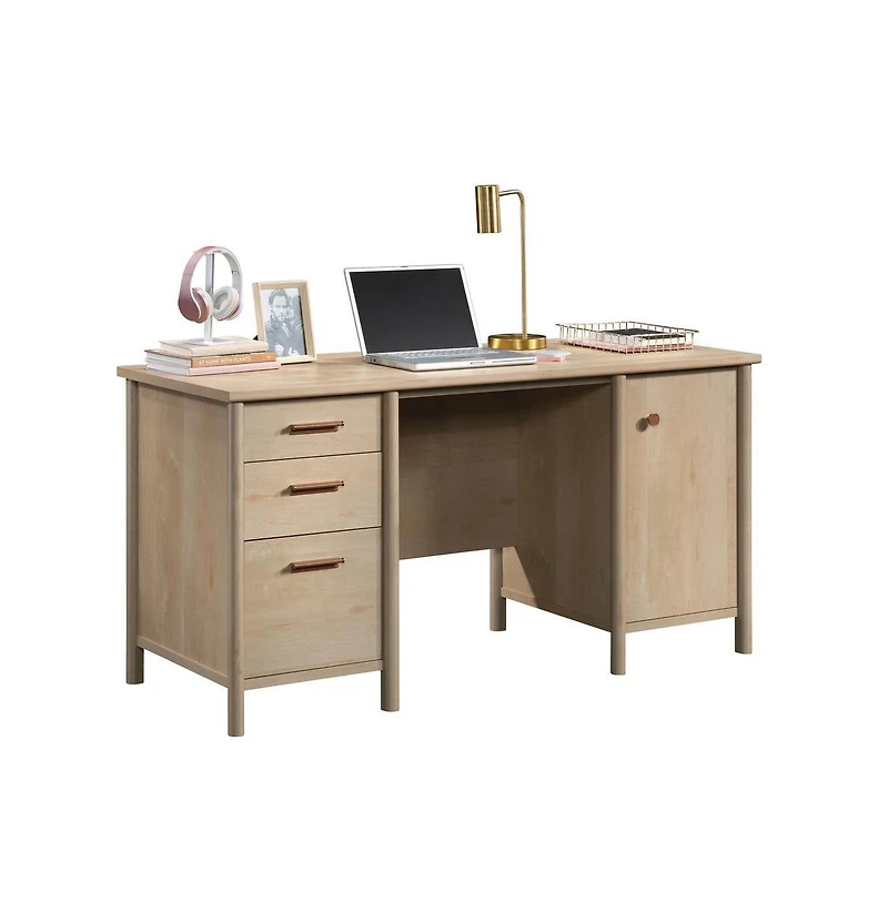 Sauder Whitaker Point Commercial Office Desk, Natural Maple finish