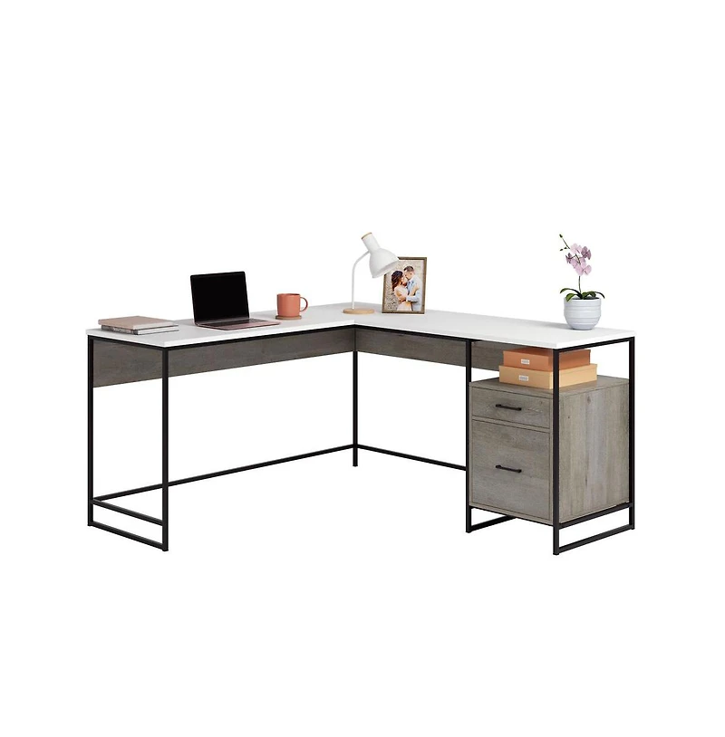 Sauder Tremont Row L Desk, Mystic Oak finish
