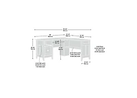 Sauder August Hill L Desk, Dover Oak finish