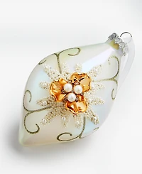 Holiday Lane Jeweled Classics Finial Ball with Gem, Bead Flower Design Ornament, Macy's Exclusive