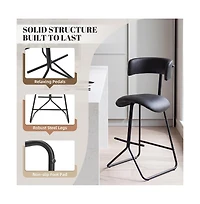 Gaomon 25 Inch Counter Height Bar Stools Set of 2, Modern Faux Leather High Barstools with Back and Metal Leg, Chairs for Kitchen Island