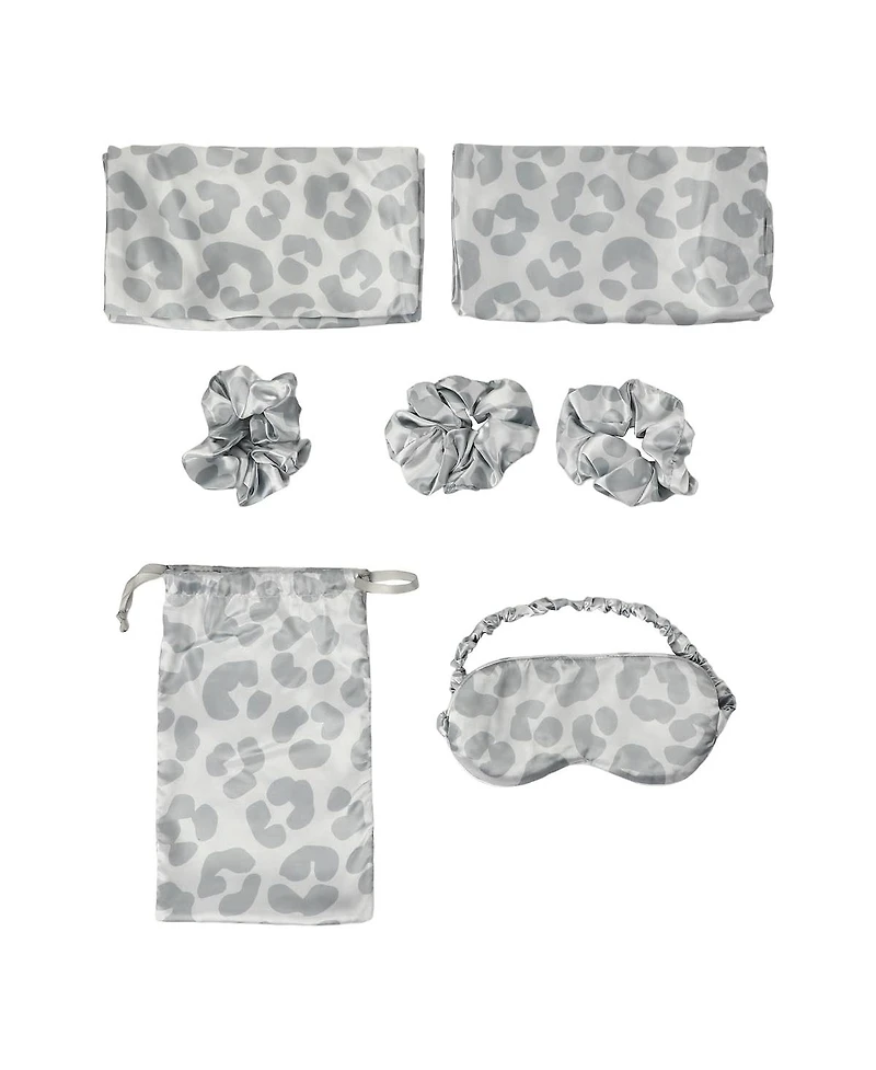 Leopard Spots 5-Pack Pillowcase, Eye Mask, & Scrunchies Set-Standard