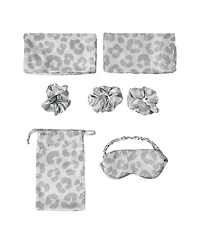 Leopard Spots 5-Pack Pillowcase, Eye Mask, & Scrunchies Set-Standard