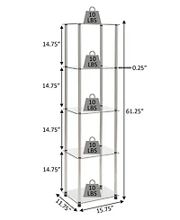 Convenience Concepts 15.75" Glass Designs2Go Classic 5 Tier Tower
