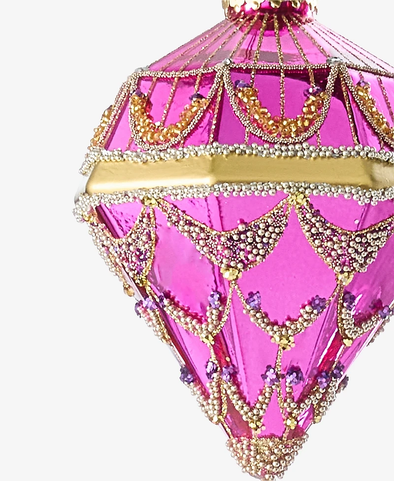 Holiday Lane Peacock Diamond-Shape Tasseled Ornament, Macy's Exclusive
