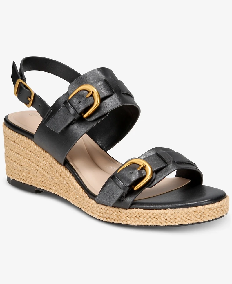 Giani Bernini Women's Talleyy Buckle Wedge Heel Sandals, Macy's Exclusive