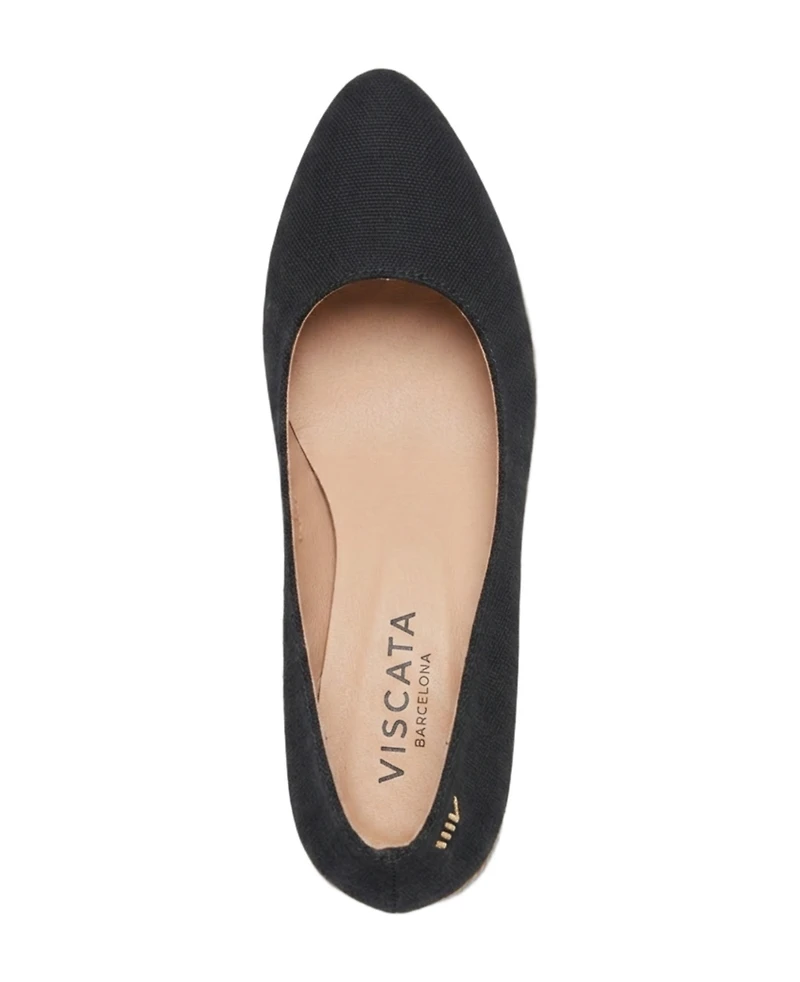 Viscata Roses Canvas U Cut Espadrille Wedges