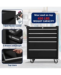 Gaomon 5-Drawer Portable Tool Storage Cart Rolling Tool Chest Cabinet for Garage and Workshop Use