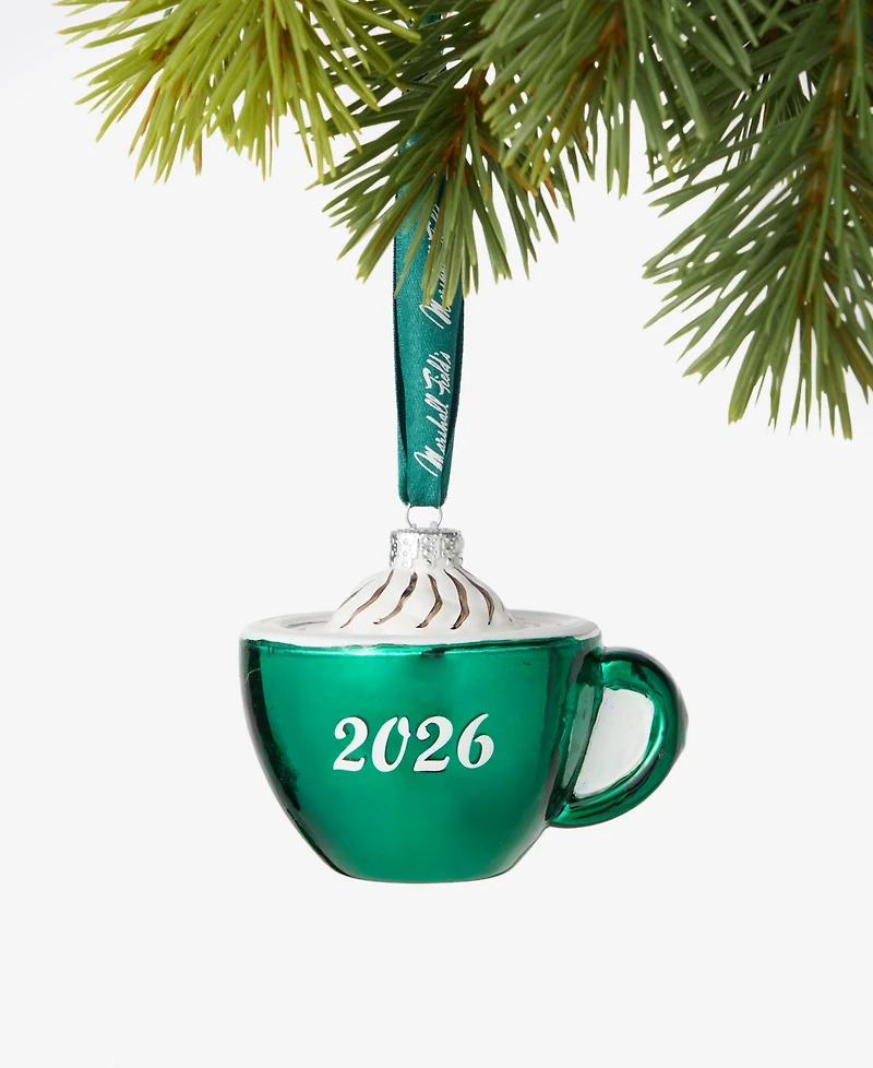 Holiday Lane Chicago Marshall Fields Coffee Cup Ornament, Macy's Exclusive