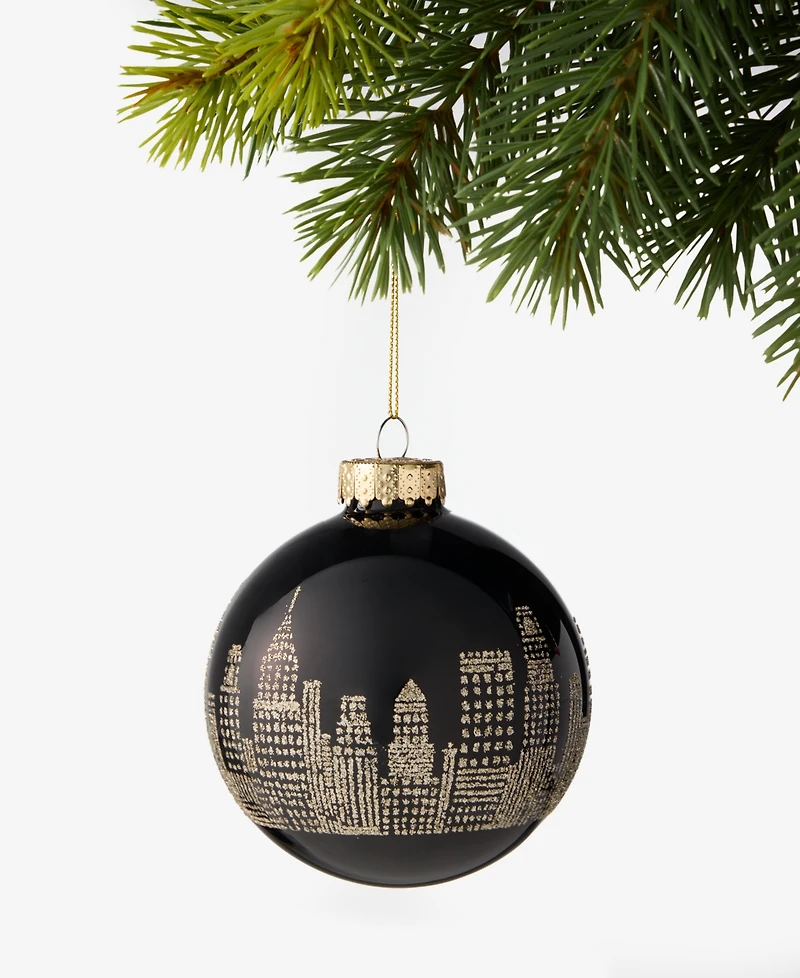 Holiday Lane New York City Skyline On Black Ornament, Exclusively at Macy's