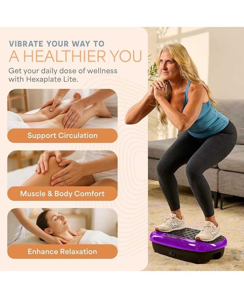 Lifepro Compact Vibration Plate Exercise Machine - Mini Full Body Platform for Lymphatic Drainage & Pain Relief