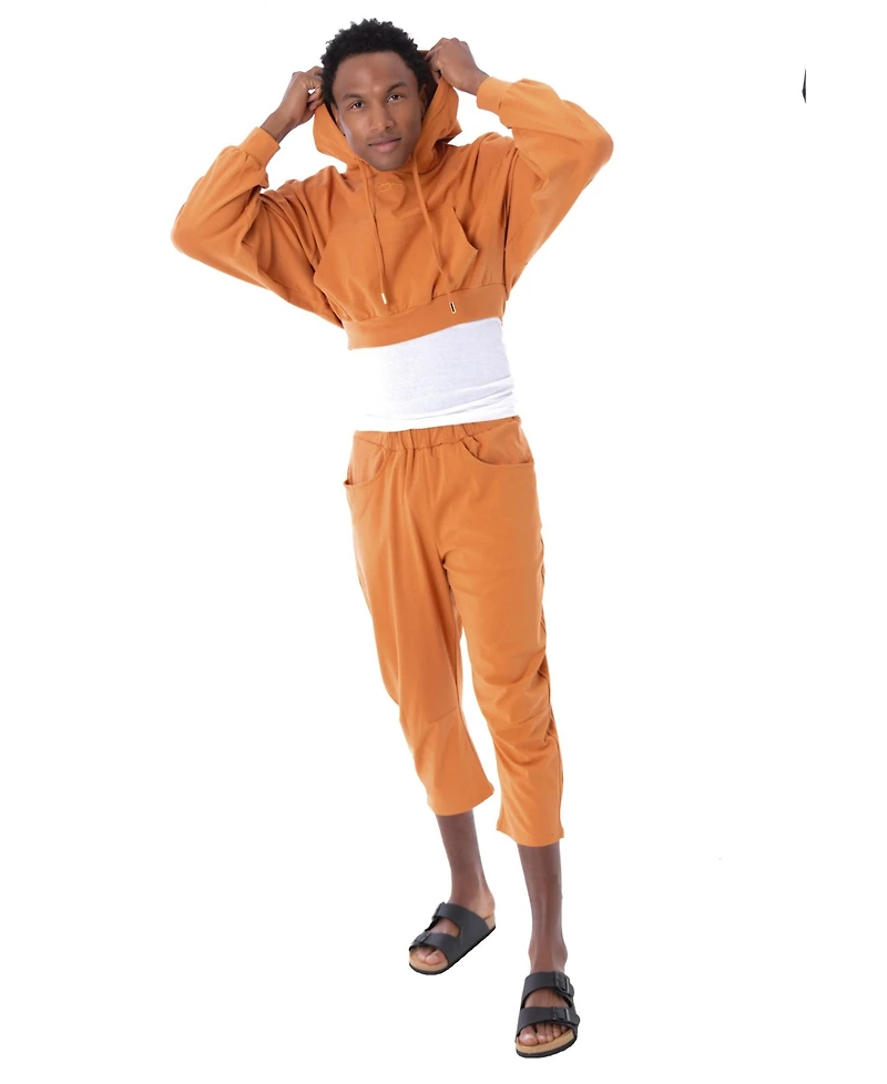 Dai Moda Men's Eco Crop Workout Hoodie