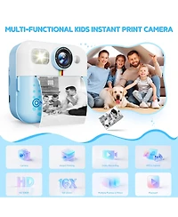 Contixo Kids Instant Print Camera with 3 Rolls of Paper and 32GB Card, 1080P, Ages 3-12, boys girls