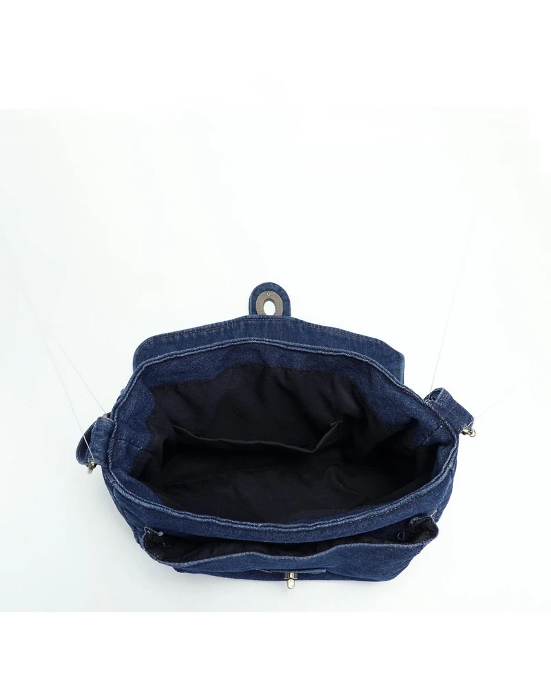 Luma Denim Flap Shoulder Bag Crossbody Purse Casual Blue Jean Handbag Adjustable Strap Everyday Small Messenger