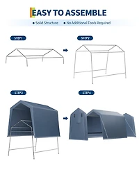 gaomon 6x6 Ft Portable Carport Motorcycle Shelter, Heavy Duty Pe Fabric Storage Shed, Garage Tent