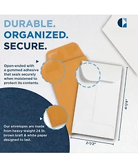 Gnuadz Small Paper Envelopes Gummed Flap Storage Holder