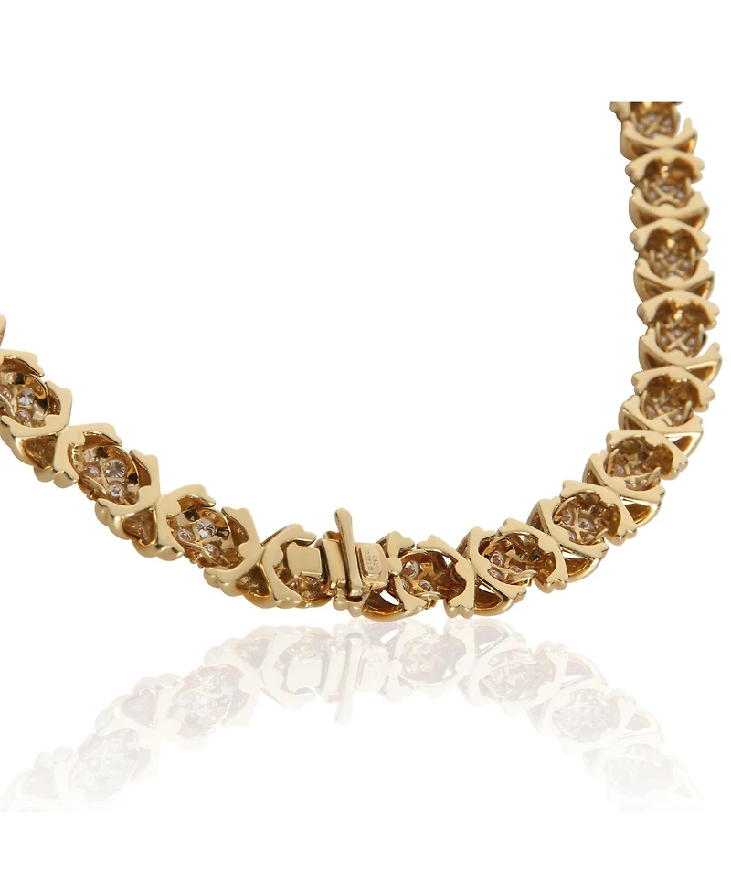 Pre-Owned Tiffany & Co Yellow Gold Diamond X Collection Necklace