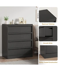 homfan 3 Drawer Dresser for Bedroom, Nightstand Chest of Drawers with Large Storage, Small Modern Bedside End Table Living Room, Nursery
