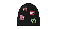 Minecraft Men's Printed Character Patches Black Cuff Beanie