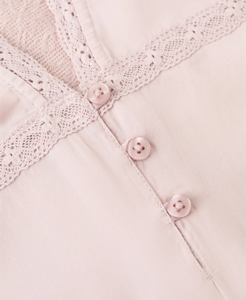 Mango Women's Embroidered Finish Pajama Top