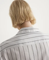 Mango Women's Front Pocket Striped Pajama Shirt