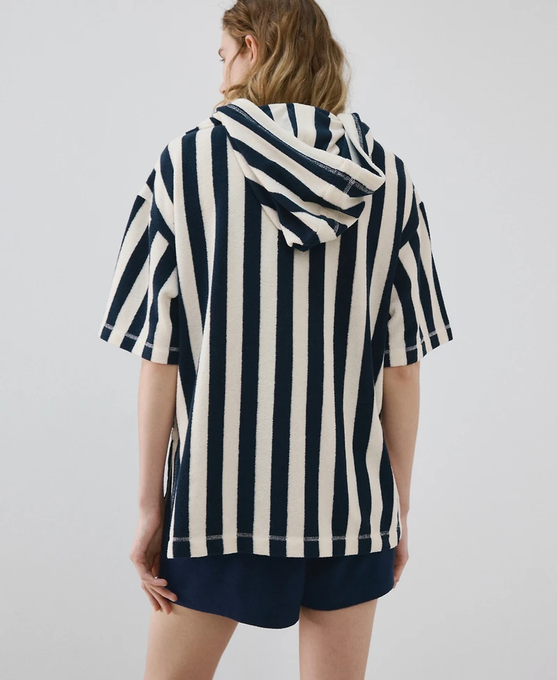 Mango Women's Striped Terry Cotton Sweatshirt