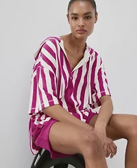 Mango Women's Striped Terry Cotton Sweatshirt