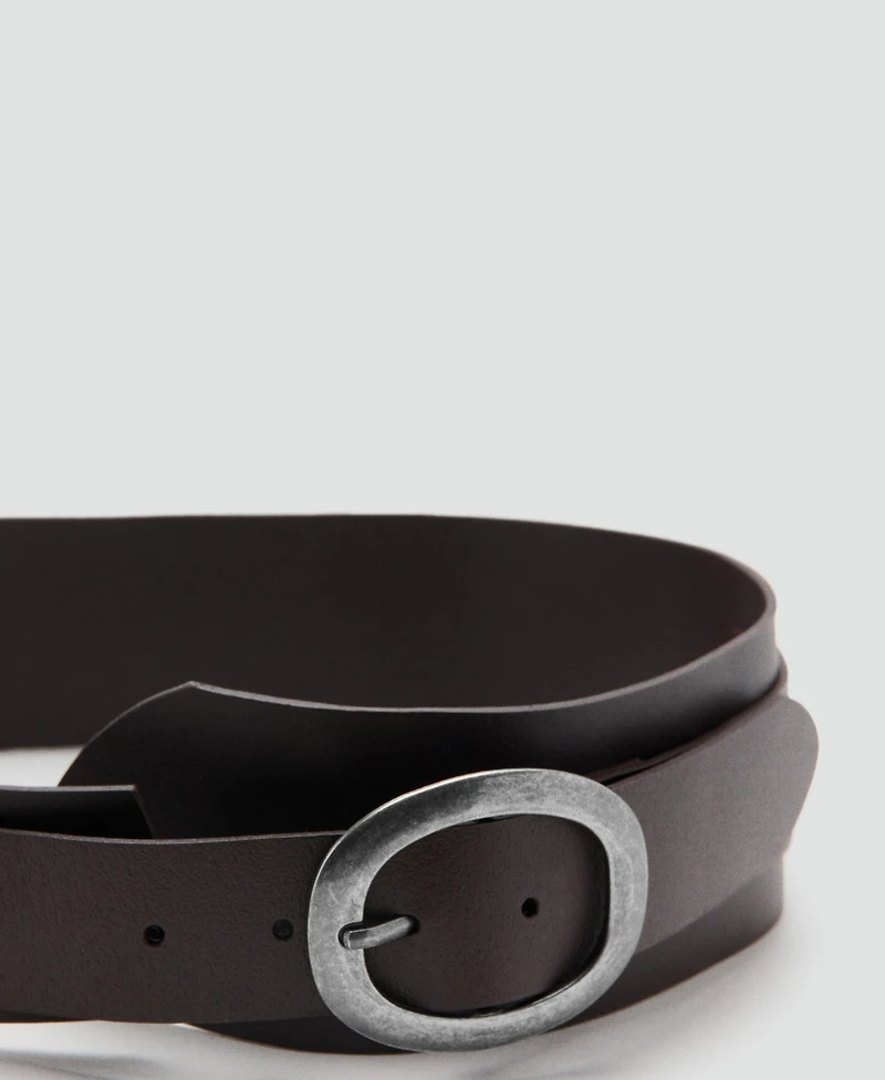 Mango Women's Leather Obi Belt