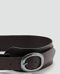 Mango Women's Leather Obi Belt
