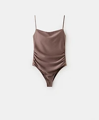Mango Women's Ruched Rhinestone Swimsuit