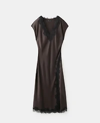 Mango Women's Satin Lace Dress