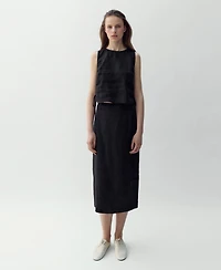 Mango Women's Bows Linen Top