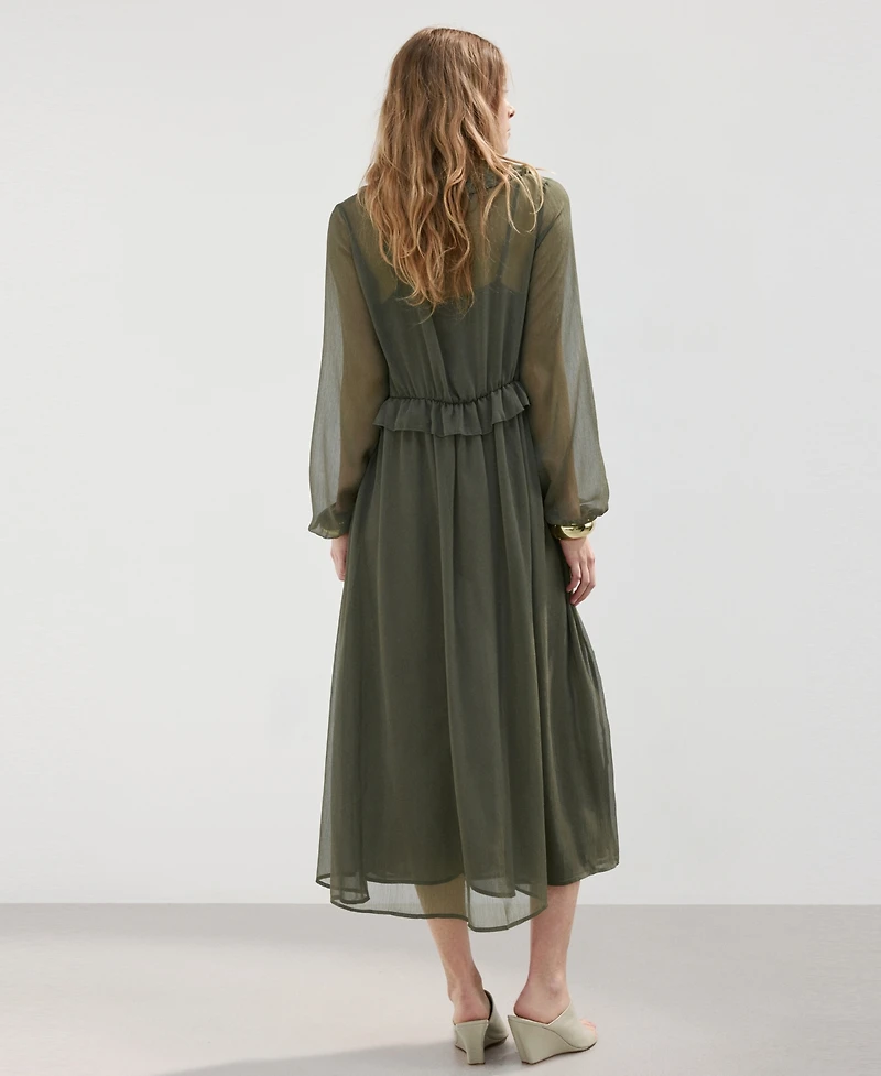 Mango Women's Ruffles Flowy Dress