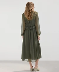 Mango Women's Ruffles Flowy Dress