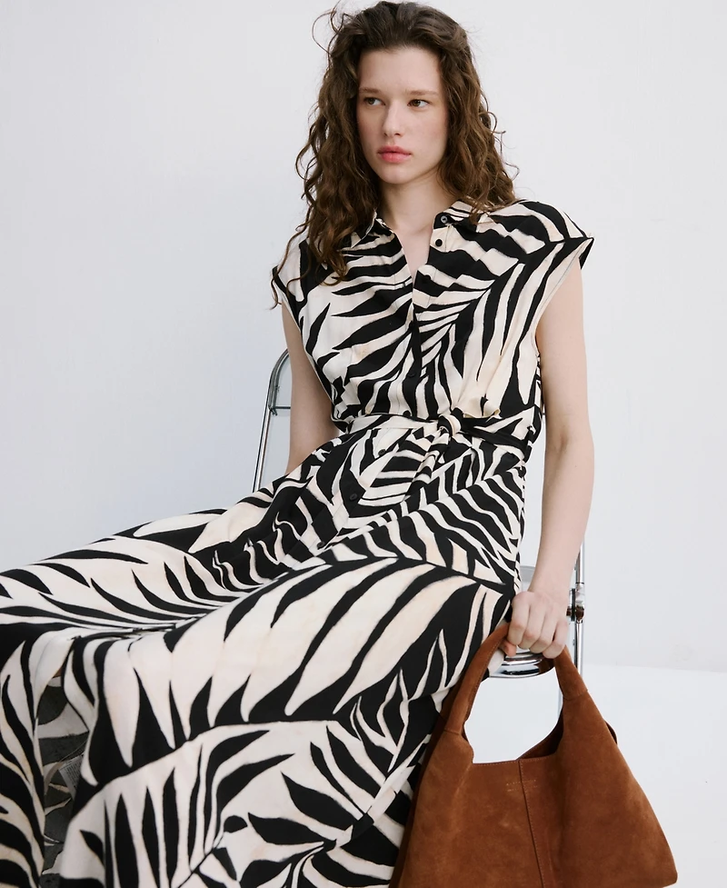 Mango Women's Printed Shirt Dress