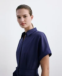 Mango Women's Belted Lyocell Shirtdress