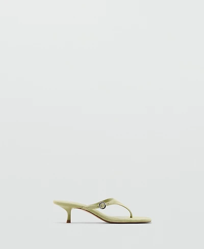Mango Women's Kitten-Heel Leather Sandals