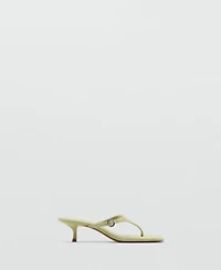 Mango Women's Kitten-Heel Leather Sandals