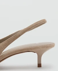 Mango Women's Kitten-Heel Suede Shoes