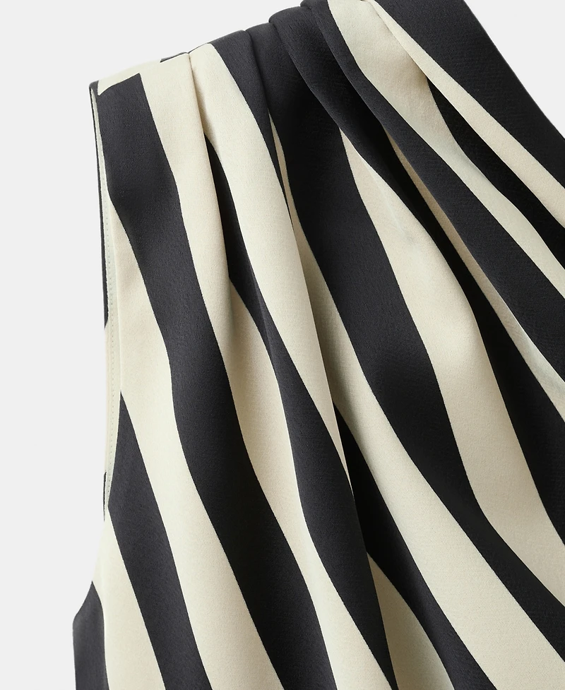 Mango Women's Striped Asymmetrical Top