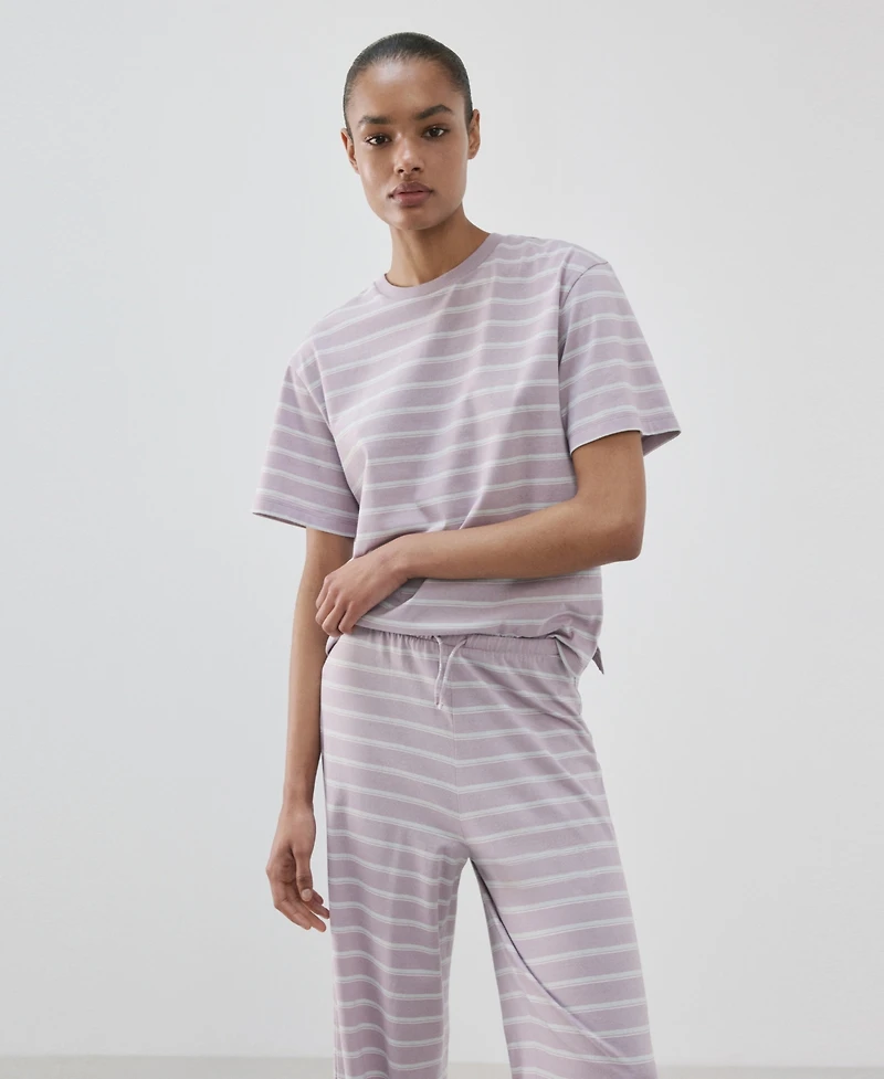 Mango Women's Cotton Striped Pajama Pants