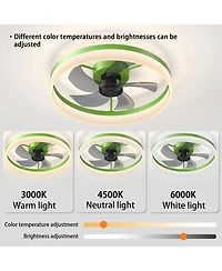 Clihome Ceiling Fans with Lights Dimmable Led Embedded Installation