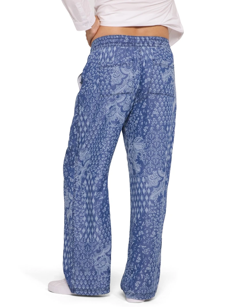 Motherhood Maternity Under the Belly Tie Waist Denim Wide Leg Pant