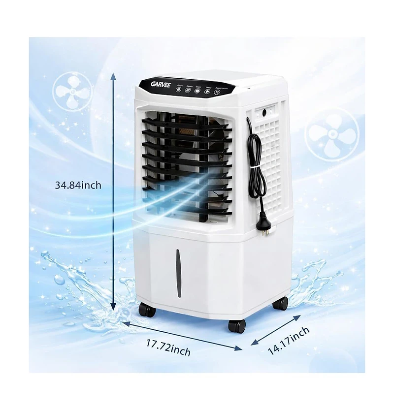 Xo 3-Speed Evaporative Cooler, Cooling Fan for Living Room, Office and Garage with 8.4 gal Water Tank
