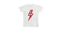 Ac/Dc Boys Acdc Angus Young Silhouette Red Lightning Bolt Youth White Short Sleeve Crew Neck Tee-xl